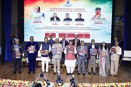 LS Speaker, Law Minister launch JGU's new Masters programmes