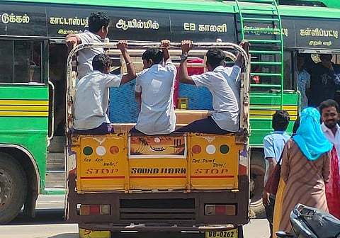 Residents alleged that school students were being used as couriers to deliver the laptops to colleges.