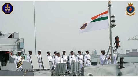 Indian Navy commissions INS Anjadip at Chennai Port