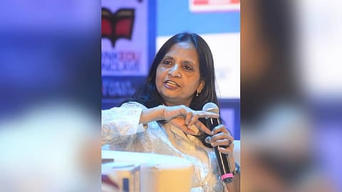 Additional chief secretary (Environment, Climate Change and Forests) Supriya Sahu speaking at a panel discussion at the Thinkedu conclave