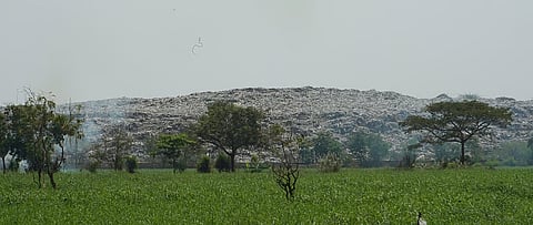 Heaps of waste piled up in Vellakkal dumping yard in Madurai.