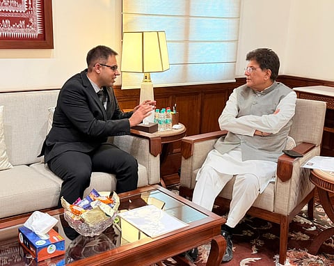 Piyush Goyal discusses expanding AI adoption via voice-first, vernacular solutions with Puch AI CEO