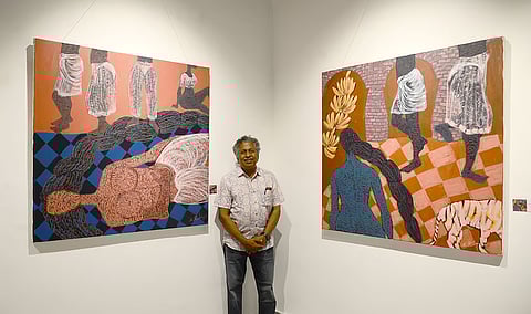 Artist Ramalingam Muthukrishnan captures feminine grace in silhouettes