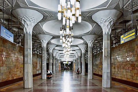 Islamic architectural elements at the Alisher Navoi Station
