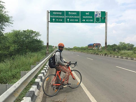 Dhandapani Loganathan during his journey