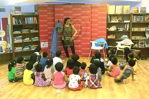 The story telling sessions attract kids as much as the adults | Pics: Pushkar V, Shameem Qureshy, Vinod Kumar T