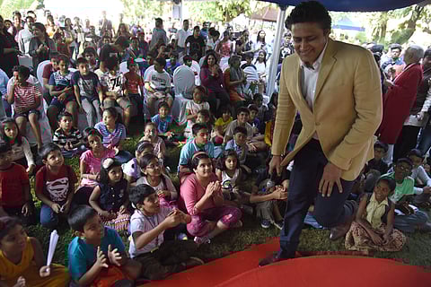 Cricket icon Anil Kumble regaled the kids with stories and pictures of his passion and knowledge about cameras and photos