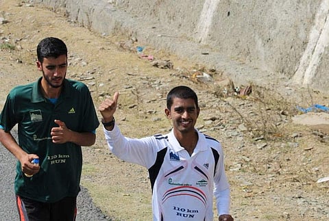 Hamid has won several medals and firsts for the many events he has partcipated in, btu his mind for now rests on running 200 km without a break | Tariq Rather/ Facebook