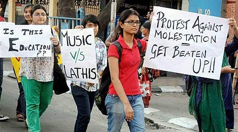 Student fromm Jadavpur University at a protest march recently