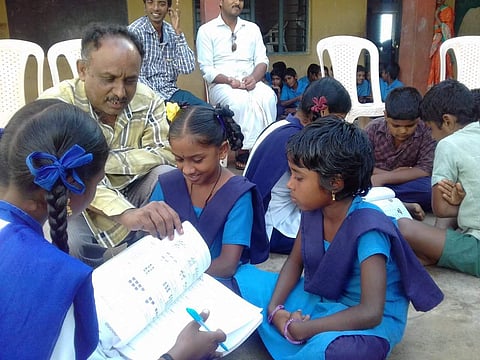 Students in one of the schools in Palamaner