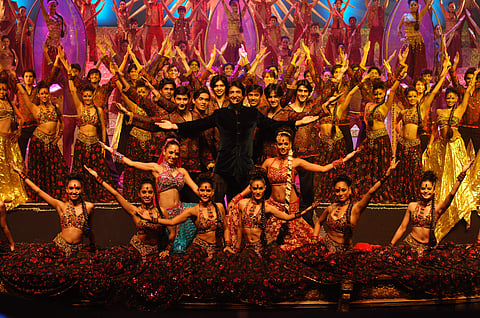 Shiamak Davar and his crew during one of his stage shows