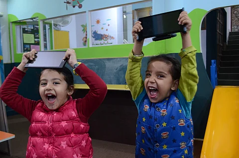 Kids with their tablets