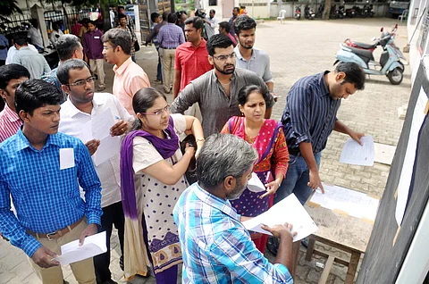 NEET candidates at an examination hall in Chennai | Express Photo