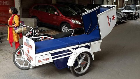 This mini ambulance is equipped with essential medical equipment