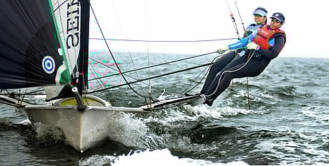 Varsha Gautham riding the waves