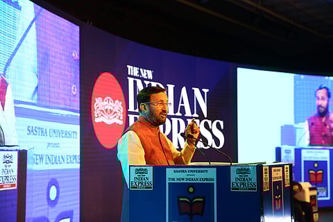 Prakash Javadekar at the TNIE ThinkEdu Conclave | Pic: Sunish P Surendran