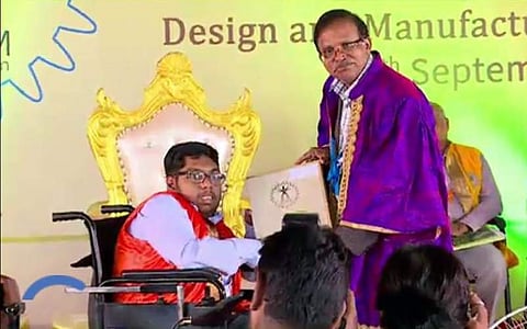 Mohammed Ashiq receiving his degree in Computer Engineering
