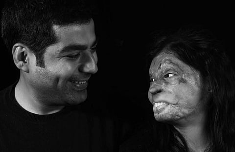 Niraj with acid attack survivor Rupa