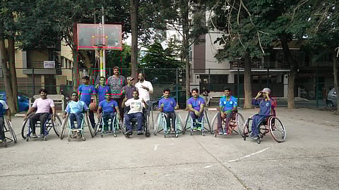 The wheelchair basketball team