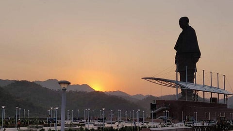 Built on Sadhu Bet Island on Narmada river, the imposing statue is twice as high as the 93-metre Statue of Liberty
