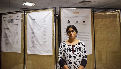 Tejshvi Jain, Founding Director of ReReeti at the exhibition conducted at Trio World Academy