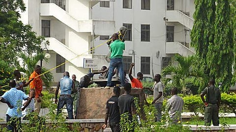 The men who pulled down the statue have only said that they were following orders