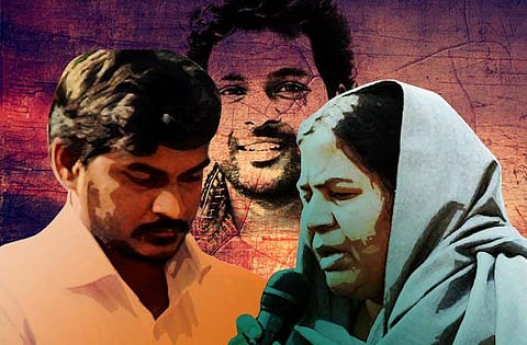 If you have any interest in student politics, you wouldn't have failed to see Radhika and Raja Vemula, Rohith's mother and brother, at almost every student protest (Pic: Facebook)