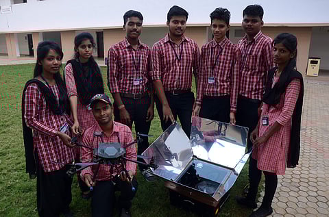 Students of Centurion University with their projects | Pics: Biswanath Swain