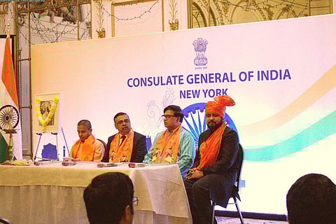 Deelip Mhaske (extreme right) at the Indian Consulate