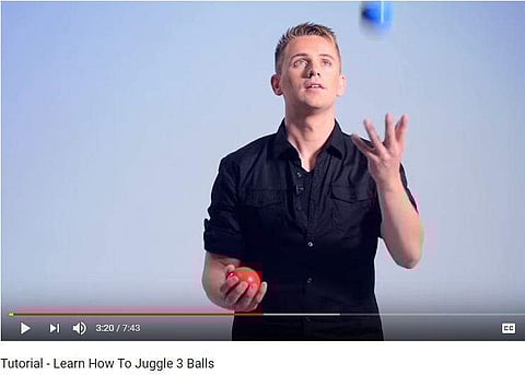 Researchers found evidence for this phenomenon in other domains, including doing the moonwalk, playing a digital computer game, and juggling | YouTube