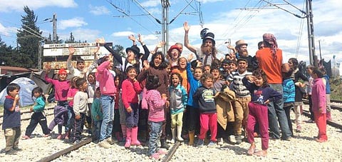 The Seagulls team in the refugee camp in Idomeni in Greece