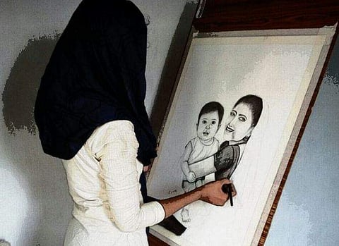 This is Dilna's 13th exhibition and the first one in Kozhikode