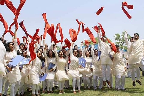 Students of IIT Kanpur celebrating their convocation in traditional attire