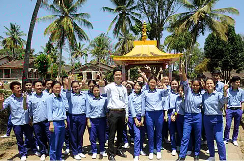 Tenzin Phentok with his students | Pics: Udayashankar S