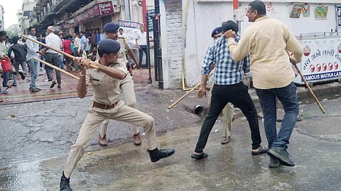 Traffic on the Residency road between Regal chowk to Gantaghar was disrupted due to clashes