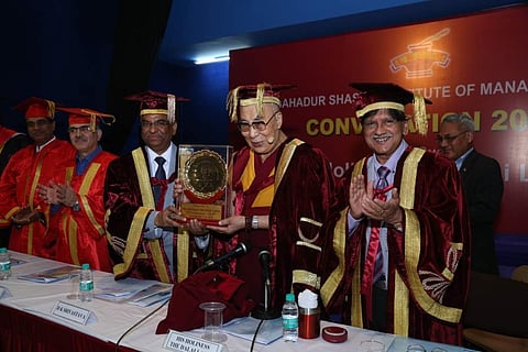 His Holiness The 14th Dalai Lama graced the occasion as the Chief Guest and delivered the Convocation Address