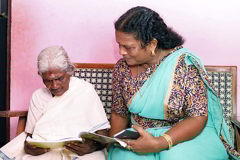 Karthiyani Amma is preparing to write her 4th standard exam on July 22