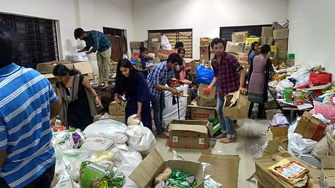 A scene from a relief camp