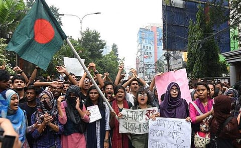 The protests began after two youths were run over and killed while several others were injured by a bus on July 29