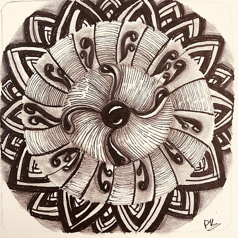 Kesiraju has also conducted a few individual and group Zentangle sessions, but the one at Jxtapose was her first public one