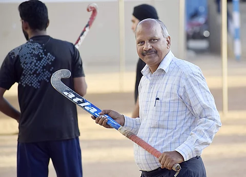 Shivaprakash Honeshettar at St Joseph's School Ground - Pic Pandrinath B