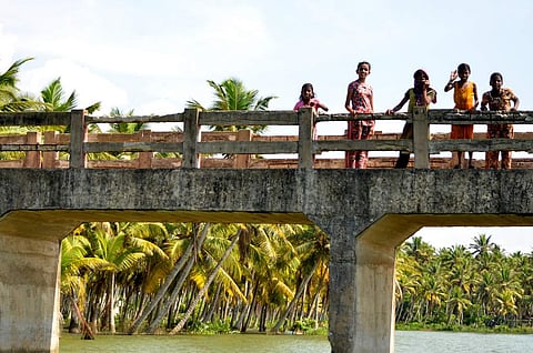 Due to lack of proper roads, the students are forced to walk for at least eight kilometres to reach their school
