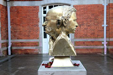 The bust at Pietermaritzburg Railway Station in South Africa