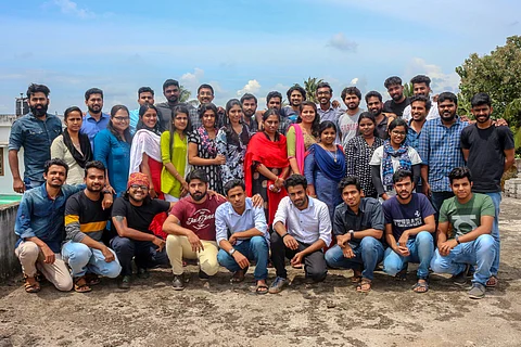 Mohammed Hisamuddin, CEO and Founder of Entri app with his team members