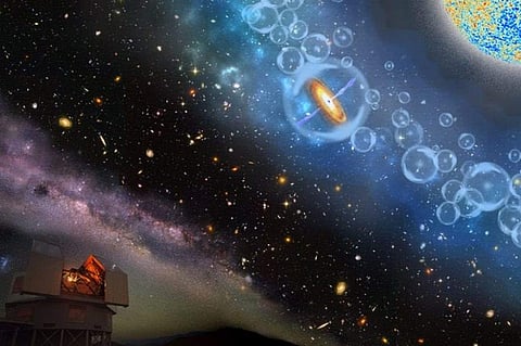 The supermassive black hole is most likely surrounded by a sizable flattened disk of dust and gas