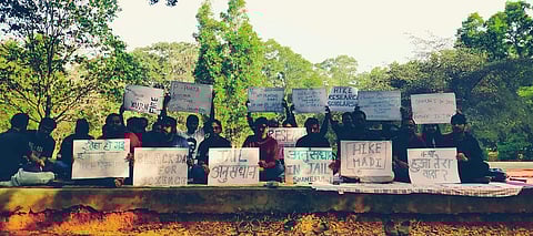 The strike began at 8 in the morning (pic: Facebook/ IISc Students' Council)