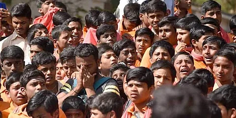 Devotees and children breakdown breakdown as Shivakumar Swamiji passes away in Tumakuru. (Photo: Express / Nagaraja Gadekal)