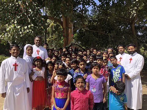 Kids at the Sneha Care Home in Bengaluru along with the the staff members (Pic: Sneha Care Home)