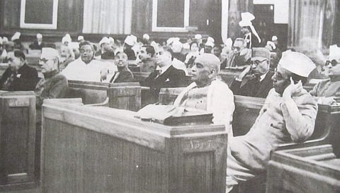 While deliberating upon the draft Constitution, the assembly moved, discussed and disposed of as many as 2,473 amendments (Pic: PTI)
