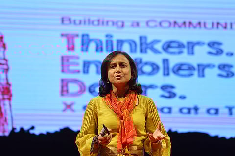 Gitanjali during her talk | (TEDx Hyderabad)